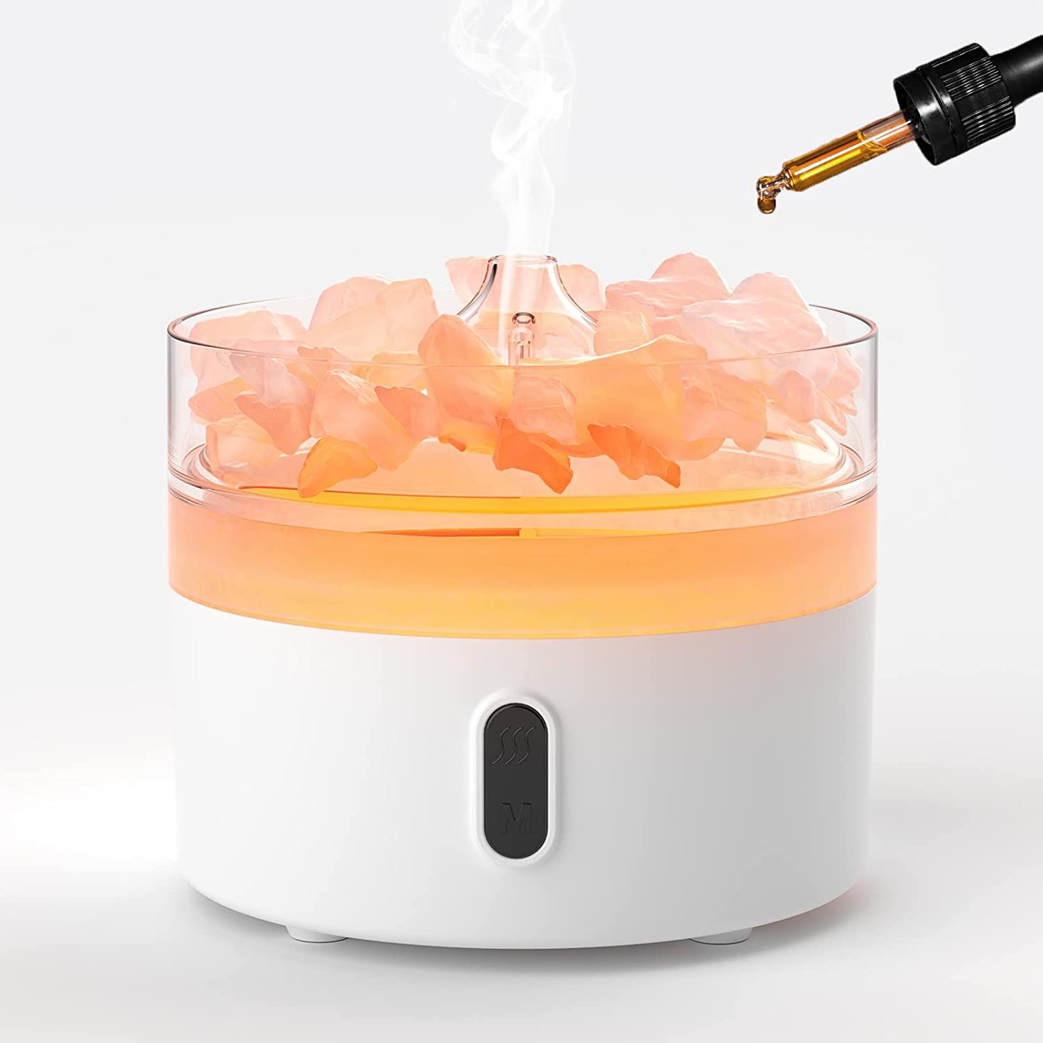 Himalayan Salt Aroma Diffuser - Night Light - USB-C - Flame Effect (Salt included) - Afbeelding 4