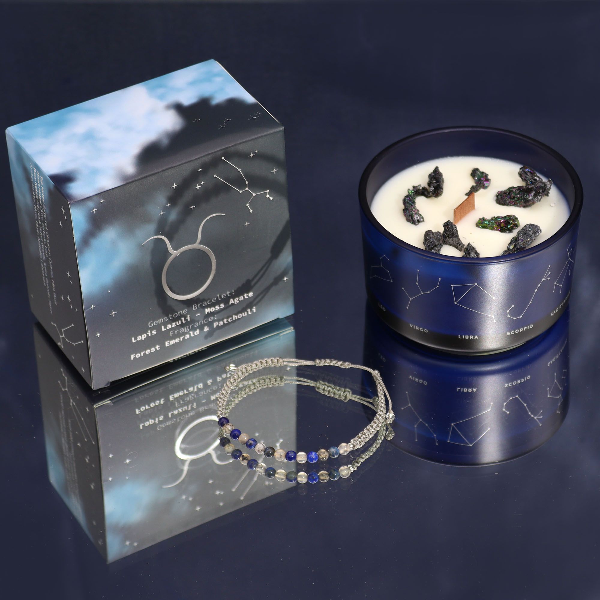 Zodiac Crystal Candle with Gemstone Bracelet - Taurus - Afbeelding 5