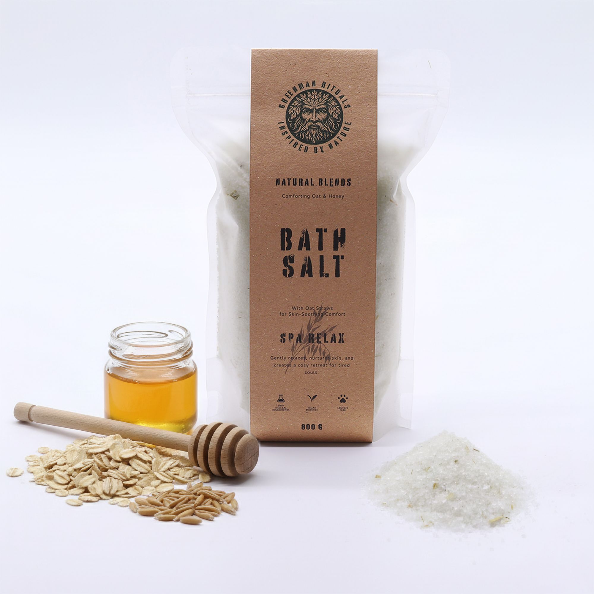 Greenman Rituals Oat & Honey Epsom Bath Salt – Spa Relax Blend - Afbeelding 5