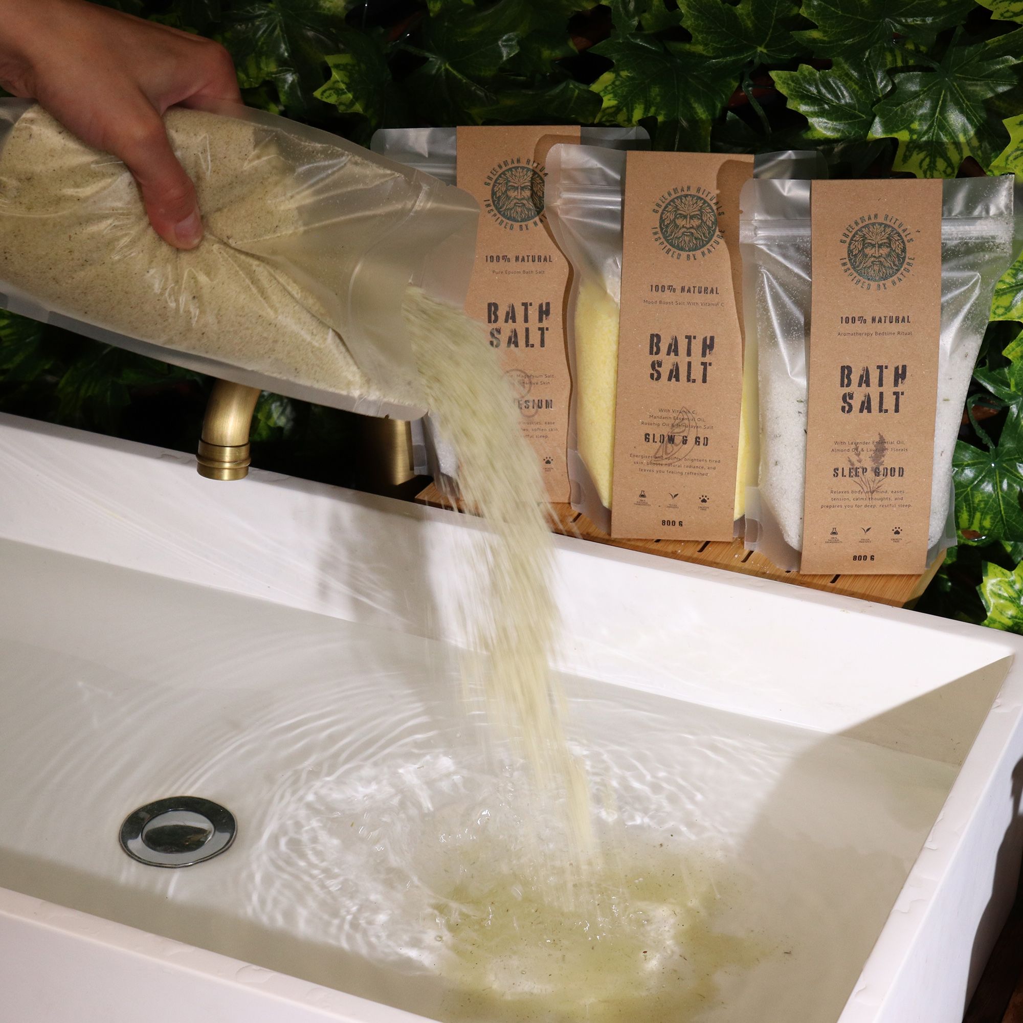 Greenman Rituals Menthol Aromatherapy Epsom Bath Salt – Recovery