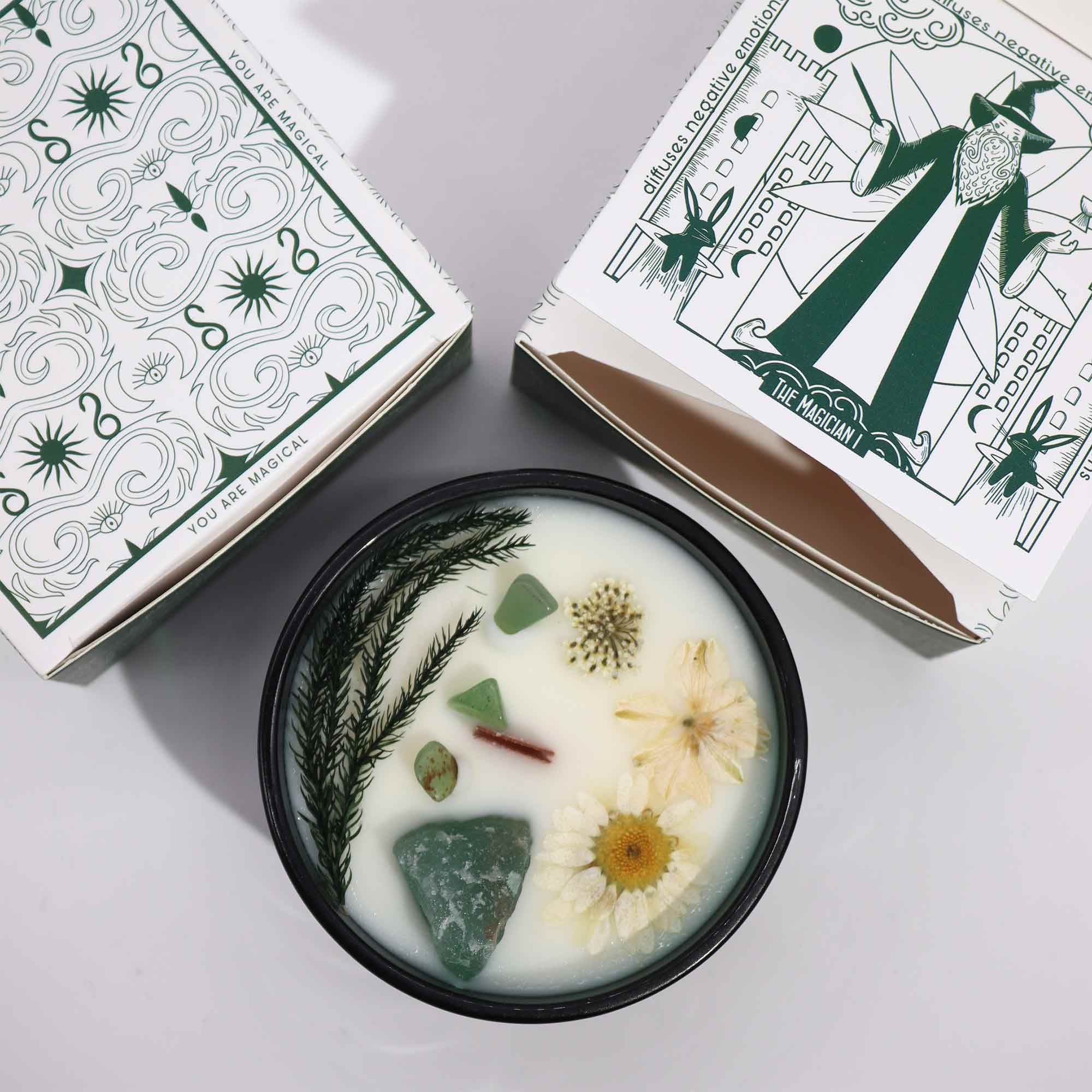 Hop Hare Crystal Magic Flower Candle - The Magician - Afbeelding 2