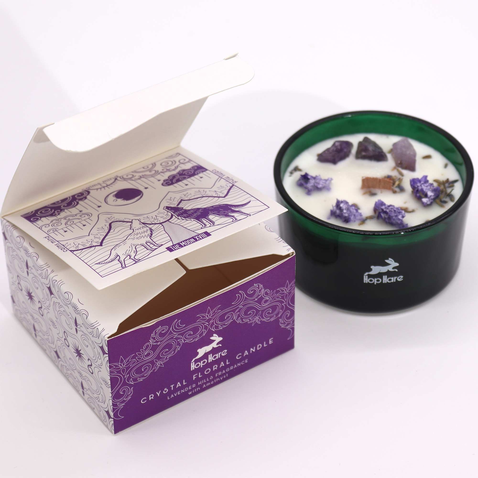 Hop Hare Crystal Magic Flower Candle - The Moon - Afbeelding 6