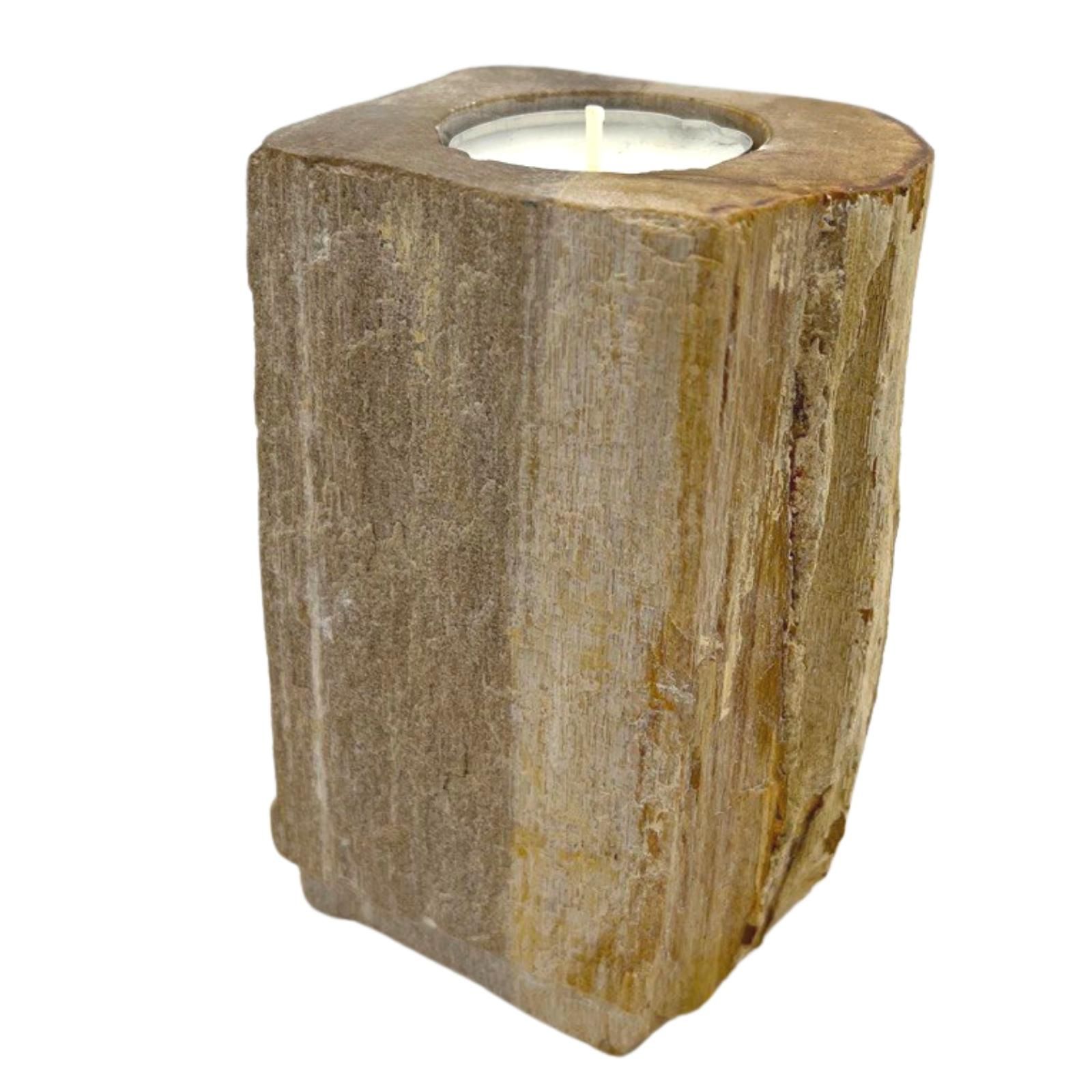 Petrified Wood Candle Holder - Single Tall - Afbeelding 6