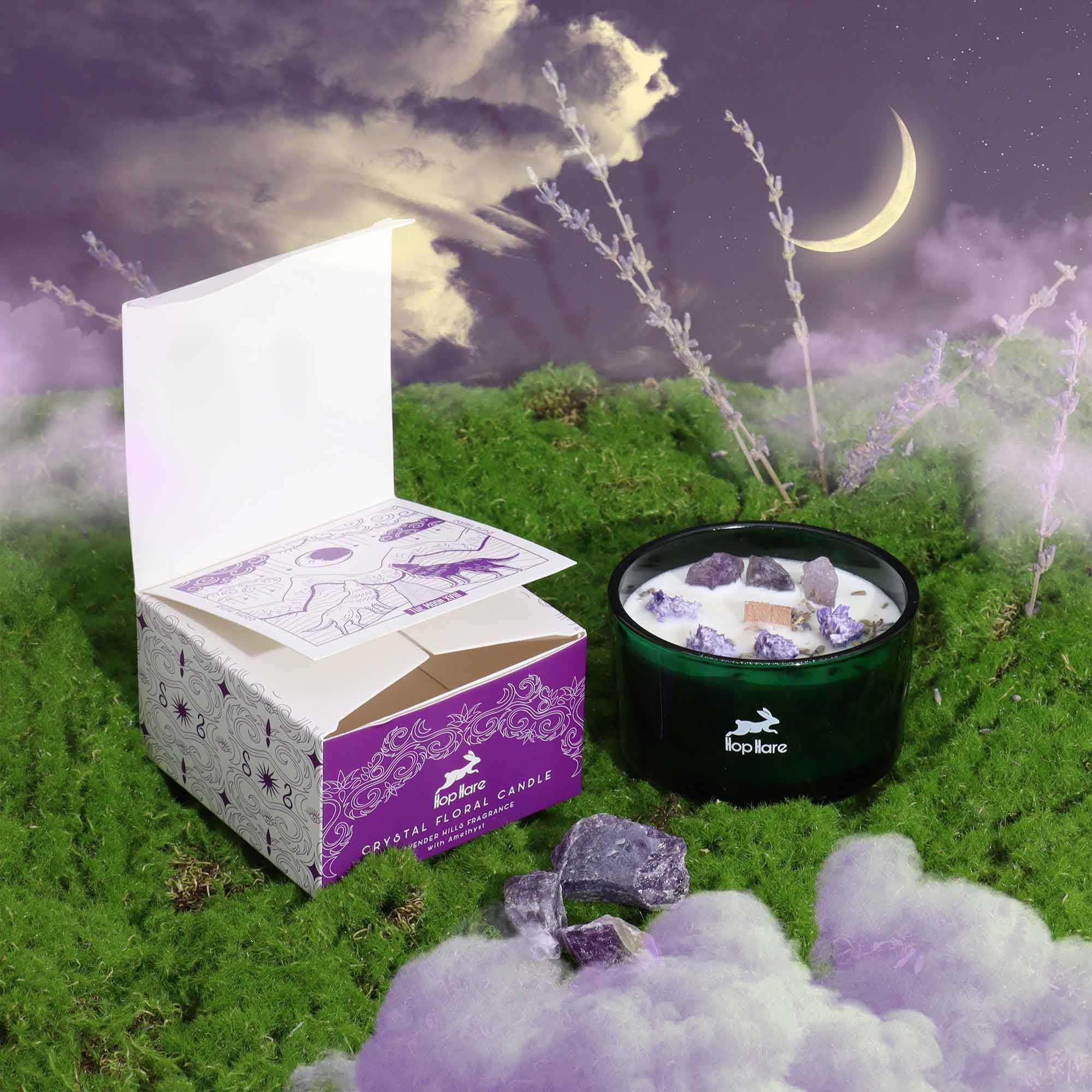 Hop Hare Crystal Magic Flower Candle - The Moon - Afbeelding 3