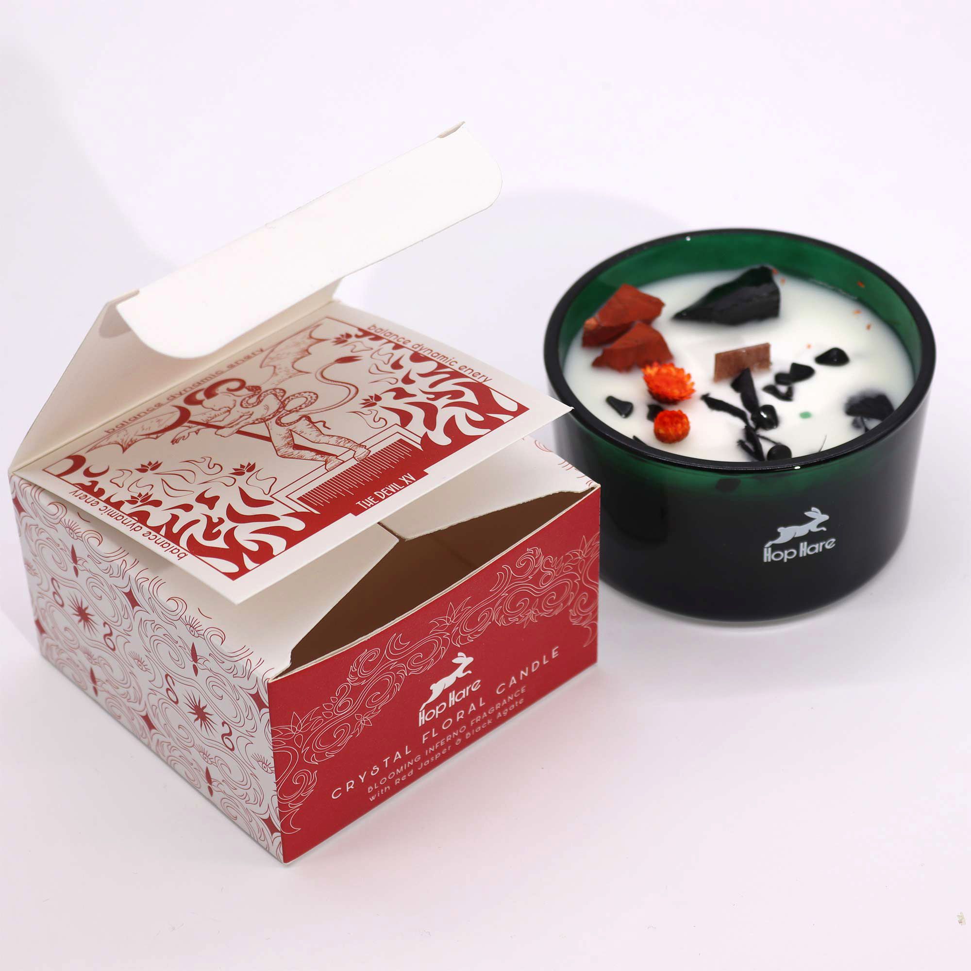 Hop Hare Crystal Magic Flower Candle - The Devil - Afbeelding 6