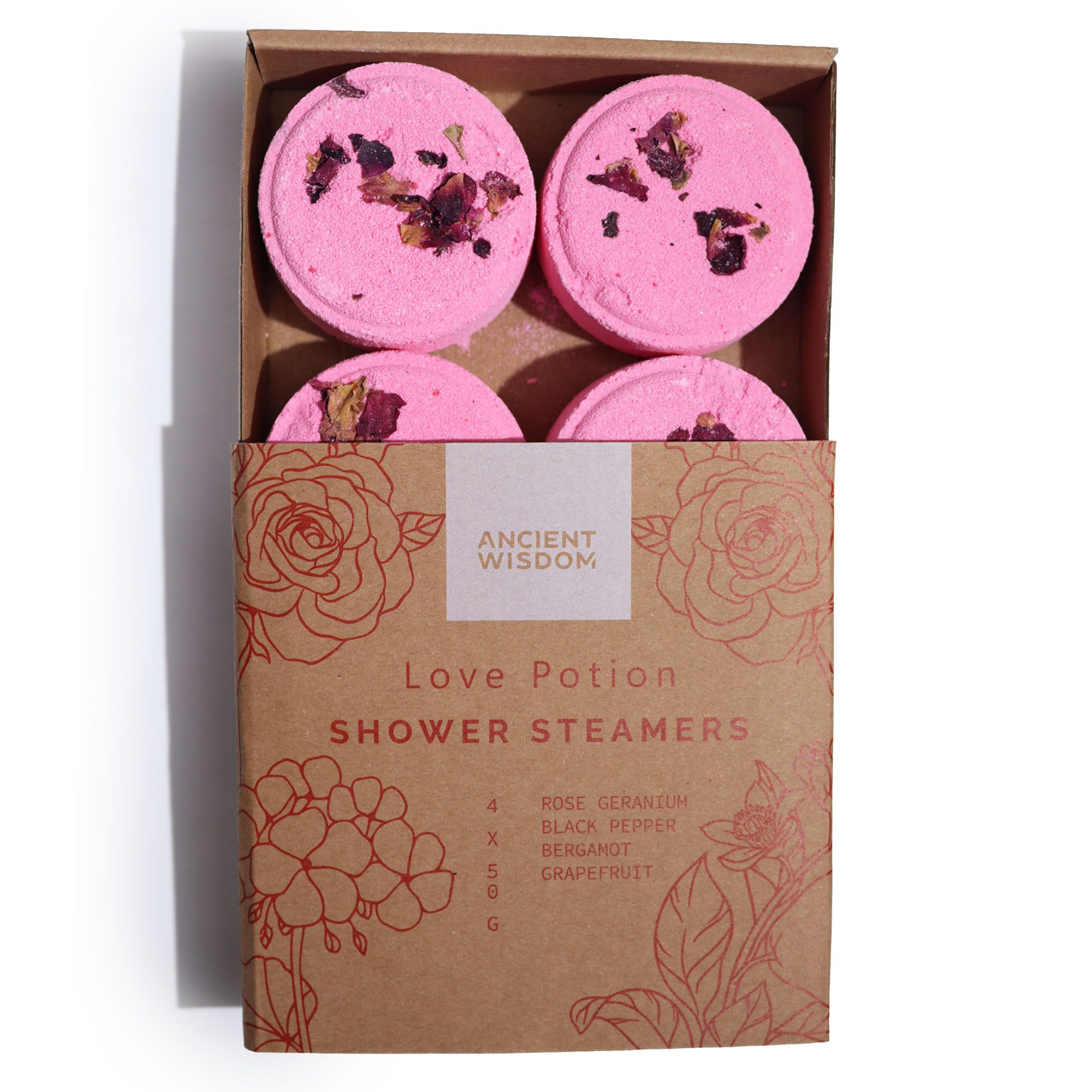 Zen Shower Steamers - Therapy Wellness Quartet - Love Potion (Pinky Red) - Afbeelding 5